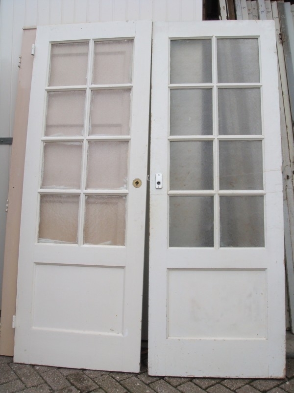 nr. 202 paneeldeur met 8 ruitjes ( meerdere stuks) bruynzeel deur