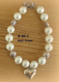 Bruids-armbandje  M-BR-2  mat-ivoor           (u-5)