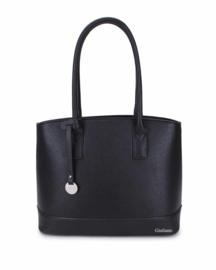 Zwarte handtas met lang handvat van het merk giuliano