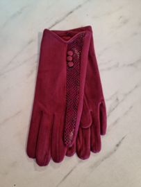 Rode handschoenen met snake print