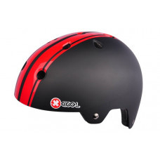 Fiets/skate helm X-cool 2.0 "Pinstripe Red" maat S-M