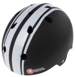 Fiets/skate helm X-cool 2.0 "Pinstripe White" maat S-M