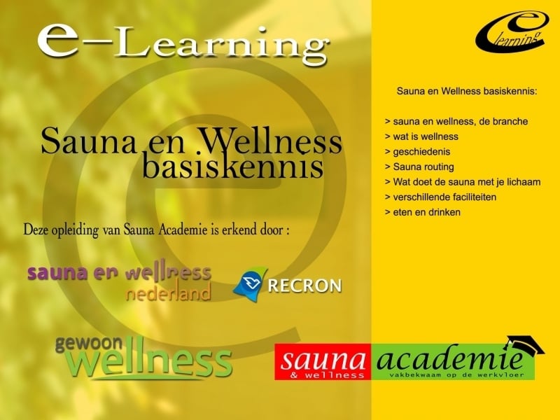 Sauna en Wellness basiskennis E-learning (RECRON leden)
