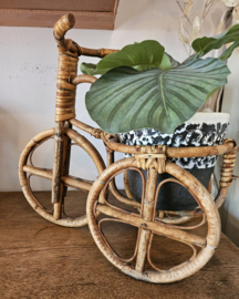 Vintage rotan fiets plantstandaard