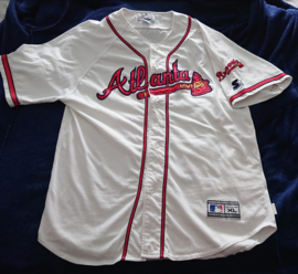 VINTAGE 90S STARTER JERSEY ( 3 ) ( LICHT GEBRUIKT ) ATLANTA BRAVES ( ZELDZAAM )