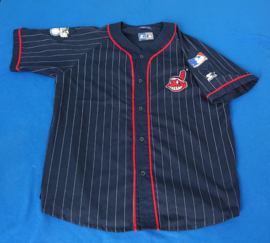 VINTAGE 90S STARTER PINSTRIPE JERSEY ( LICHT GEBRUIKT ) CLEVELAND INDIANS