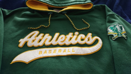 VINTAGE 90S STARTER SCRIPT CAPUCHON TRUI ( LICHT GEBRUIKT ) OAKLAND ATHLETICS ( ZEER ZELDZAAM )