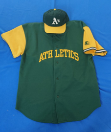 VINTAGE 90S STARTER SET PET+JERSEY ( LICHT GEBRUIKT ) OAKLAND ATHLETICS