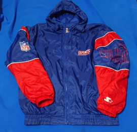 VINTAGE 90S STARTER WINDBREAKER+CAPUCHON ( LICHT GEBRUIKT ) NEW YORK GIANTS ZELDZAAM