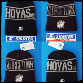 VINTAGE 90S STARTER BEANIE ( DEAD STOCK } GEORGETOWN HOYAS ZELDZAAM