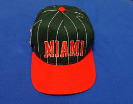 VINTAGE 90S STARTER PINSTRIPE PET ( NIEUW+TAG ) ZELDZAAM MIAMI HURRICANES