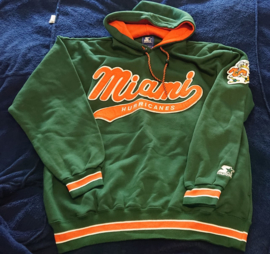 VINTAGE 90S STARTER SCRIPT CAPUCHON TRUI ( NIEUW ) MIAMI HURRICANES ) ( 2LIVECREW ) ( ZELDZAAM )