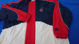 VINTAGE 90S STARTER WINDBREAKER ( 2 ) ( LICHT GEBRUIKT ) CLEVELAND INDIANS