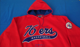 VINTAGE 90S STARTER SCRIPT CAPUCHON TRUI ( LICHT GEBRUIKT ) PHILADELPHIA 76ERS WILL SMITH ( EXTREEM ZELDZAAM )