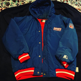 VINTAGE 90S STARTER PUFFER JAS ( LICHT GEBRUIKT ) NEW YORK GIANTS ( ZELDZAAM )