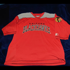 VINTAGE 90S STARTER T-SHIRT ( LICHT GEBRUIKT ) CHICAGO BLACKHAWKS