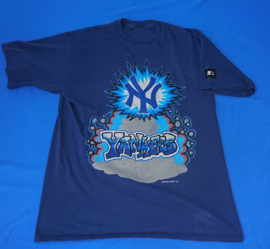 VINTAGE 90S STARTER GRAFFITI T SHIRT( LICHT GEBRUIKT ) NEW YORK YANKEES ( ZEER ZELDZAAM )