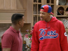 VINTAGE 90S STARTER SCRIPT CAPUCHON TRUI ( LICHT GEBRUIKT ) PHILADELPHIA 76ERS WILL SMITH ( EXTREEM ZELDZAAM )