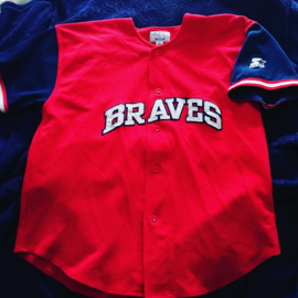 VINTAGE 90S STARTER JERSEY ( 2 ) ( LICHT GEBRUIKT ) ATLANTA BRAVES