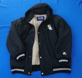 VINTAGE 90S STARTER PUFFER JAS ( 2 ) LIICHT GEBRUIKT ) CHICAGO WHITE SOX