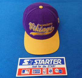 VINTAGE 90S STARTER SCRIPT PET ( LICHT GEBRUIKT ) MINNESOTA VIKINGS  ZEER ZELDZAAM 