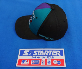 VINTAGE 90S STARTER TWO TONE PET ( LICHT GEBRUIKT ) CHARLOTTE HORNETS ( ZELDZAAM )