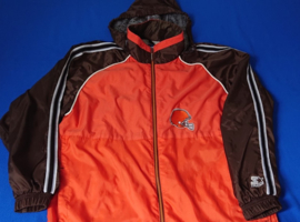 VINTAGE 90S STARTER WINDBREAKER ( LICHT GEBRUIKT ) CLEVELAND BROWNS ( ZELDZAAM )