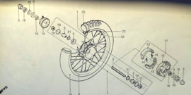 SPAAK VELG VOOR COLLAR RECHTS OP AS BIJ KMAANDRIJVER ( ORI HONDA )NUM 6 OP TEKENING