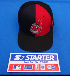 VINTAGE 90S STARTER TWO TONE PET ( 2 ) ( LICHT GEBRUIKT CLEVELAND INDIANS ( ZELDZAAM )