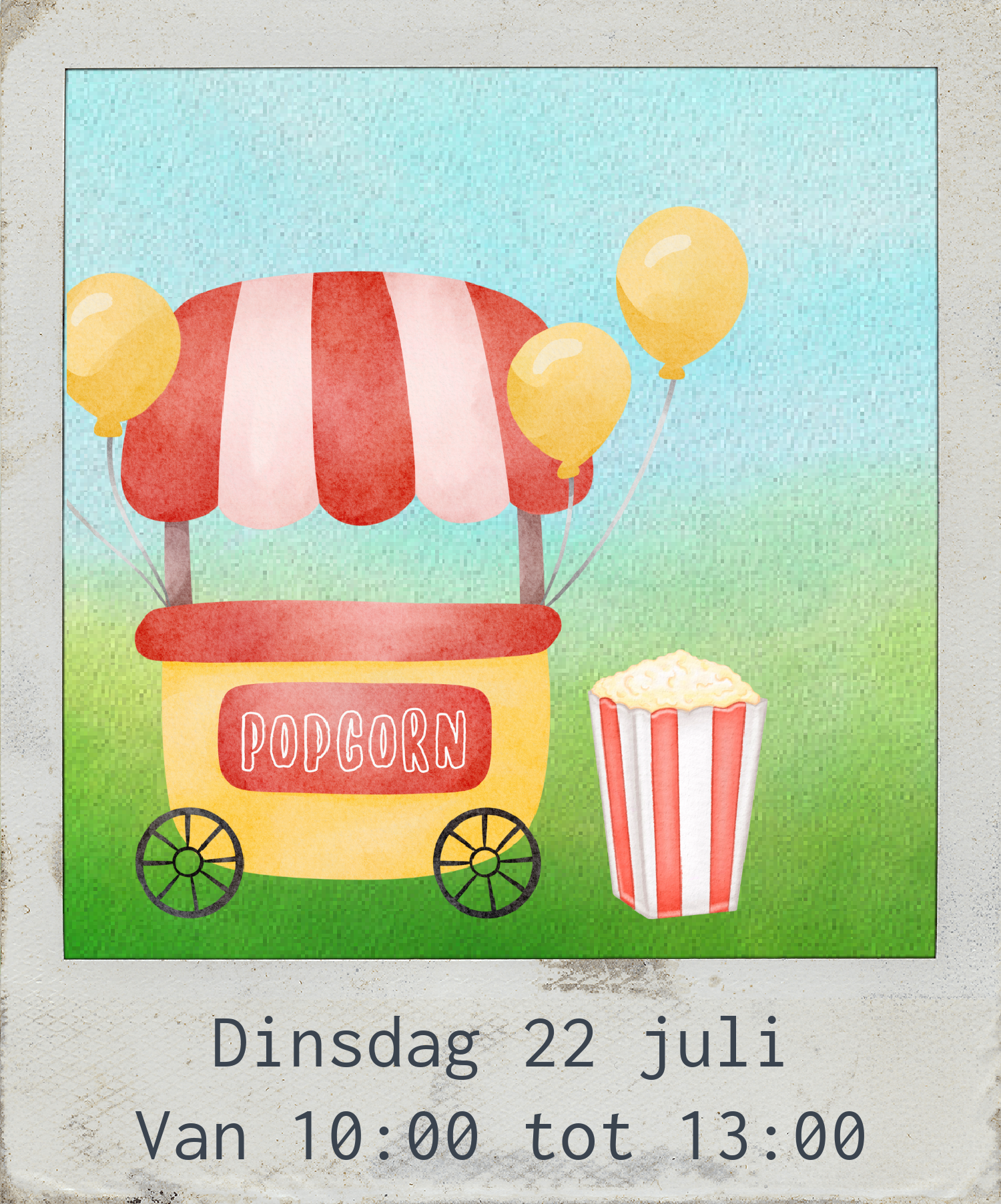 Dinsdag 22 juli, Popcornkraam