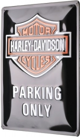 Harley-Davidson - Large Tin Sign - H-D parking ONLY