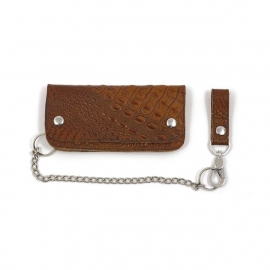 Biker Wallet - Large - La Rosa - BROWN ALLIGATOR LEATHER