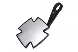 Maltese Cross Mirror - Iron Cross Bar End Mirror, Black (22mm - 7/8 and 1")