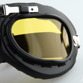 Motorbril - RAF / Red Baron style - Gele Lens