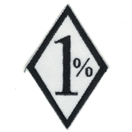 Patch - 1% - One Percenter - 'Bad Biker' - White