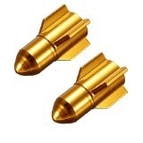 Valve Caps - Yellow Rockets (last pair!)