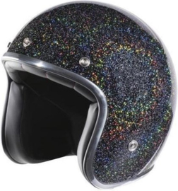 Indy-500 - Metalflake helmet - Fiberglass - Silver (no snap buttons)