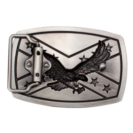 Belt Buckle Rebel flag with Eagle - Colored