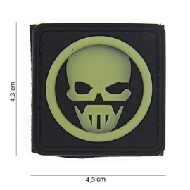 207 - Patch - Ghost Skull - PVC/rubber - Glow in the Dark