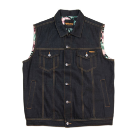 Denim Biker Vest - ROEG - Hawaiian Liner - SMALL & MEDIUM ONLY!