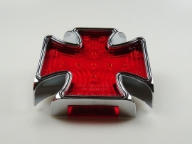 MALTESE CROSS TAILLIGHT CHROME / RED - LED - E4 LENS