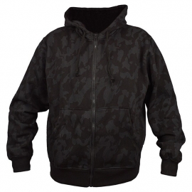 COMBAT Hoodie with zipper - Dark Night Camo [Black/Charcoal]