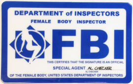 Embroided Keychain - Blue & yellow - FBI - Female Body Inspector