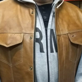 MC-vest - Caramel Brown Leather
