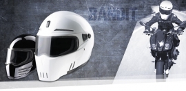 Bandit Alien 2 White Streetfighter Helmet ECE 22.05