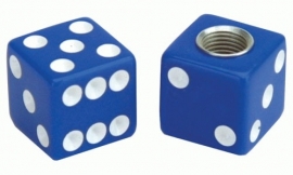 Valve Caps - Blue Dice - Solid Blue - TrikTopz