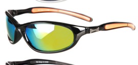 Sunglasses - winged - Biker - Red/Black - Mirror Lenses