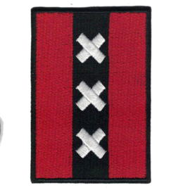 PATCH with black border -  Flag of Amsterdam - the Netherlands - Nederland [medium]