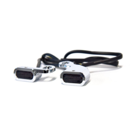 FASTLINE, BELOW BAR LED TURN SIGNAL SET. CHROME - HARLEY 96-17