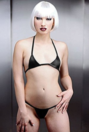 Mini Bikini - Daring (M/L) - Zwart Echt Leer